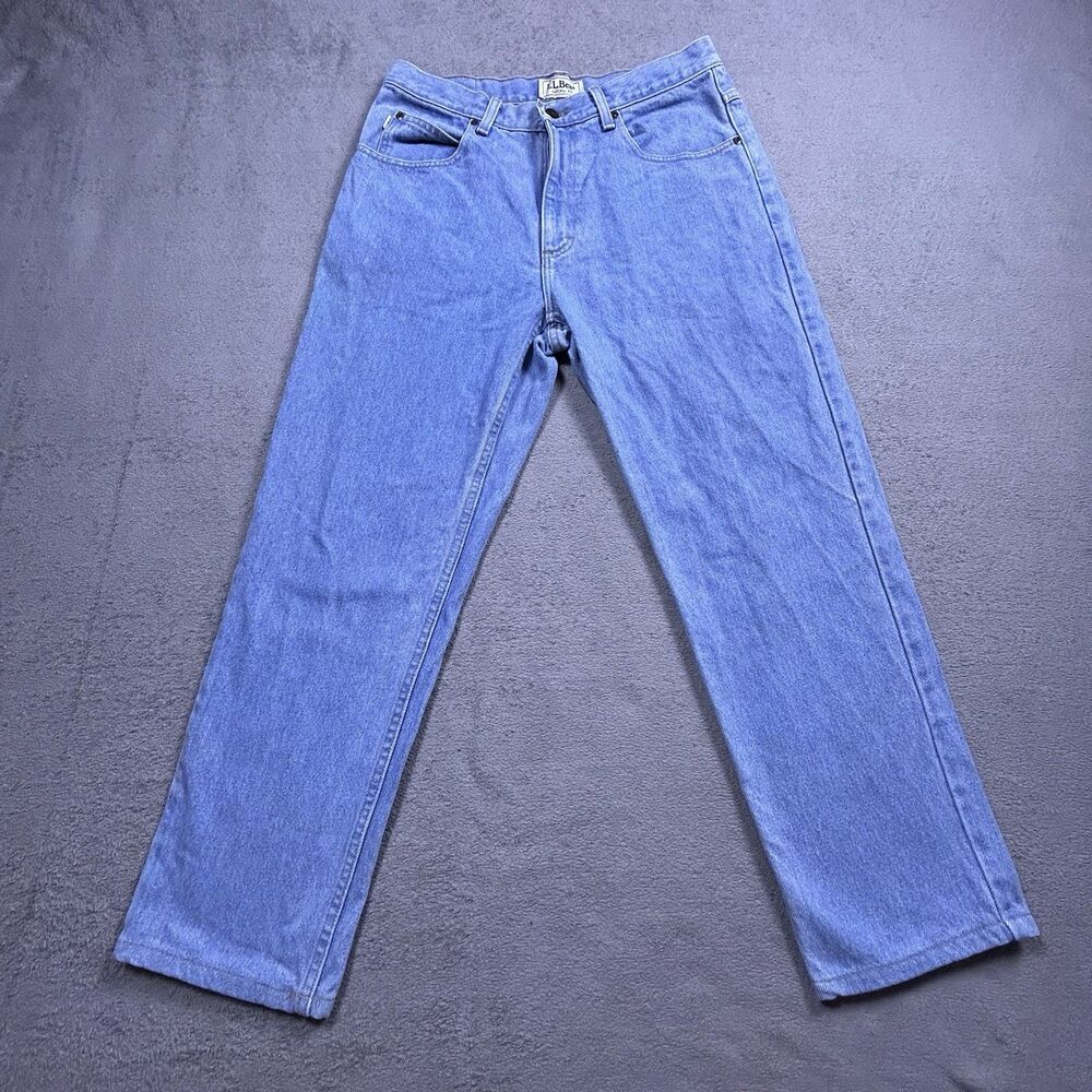 L.L. Bean Jeans Mens 32x29 * Natural Fit Light Wash Denim Straight Leg Workwear
